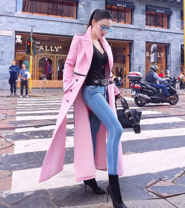 Mid-Length Pink Coat