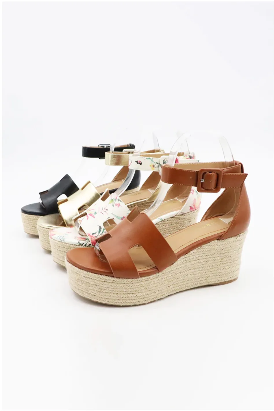 Open Toe Espadrille Wedge Sandal