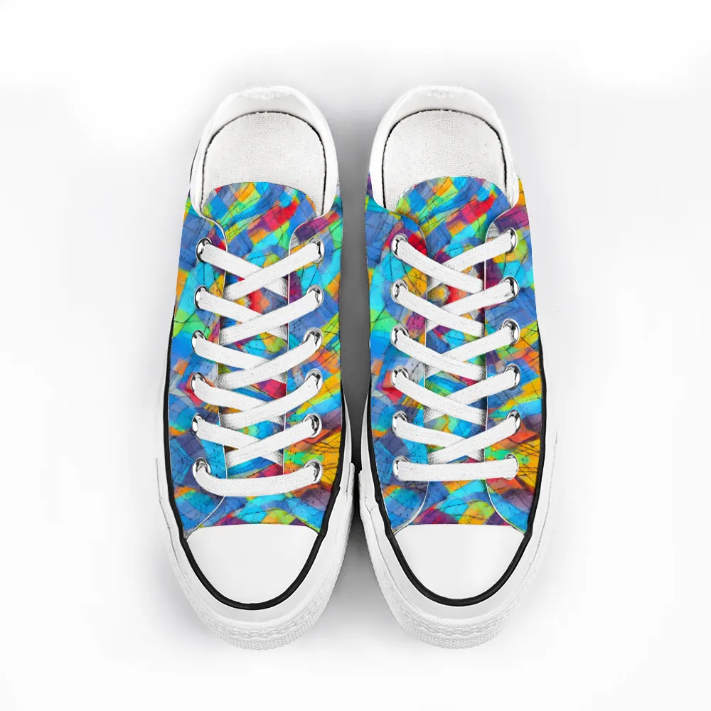 Plaid Pattern Collection - Classic Unisex Low Top Canvas Sneakers