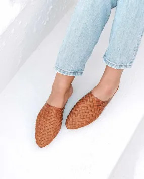 Prague Woven Mule - Cognac