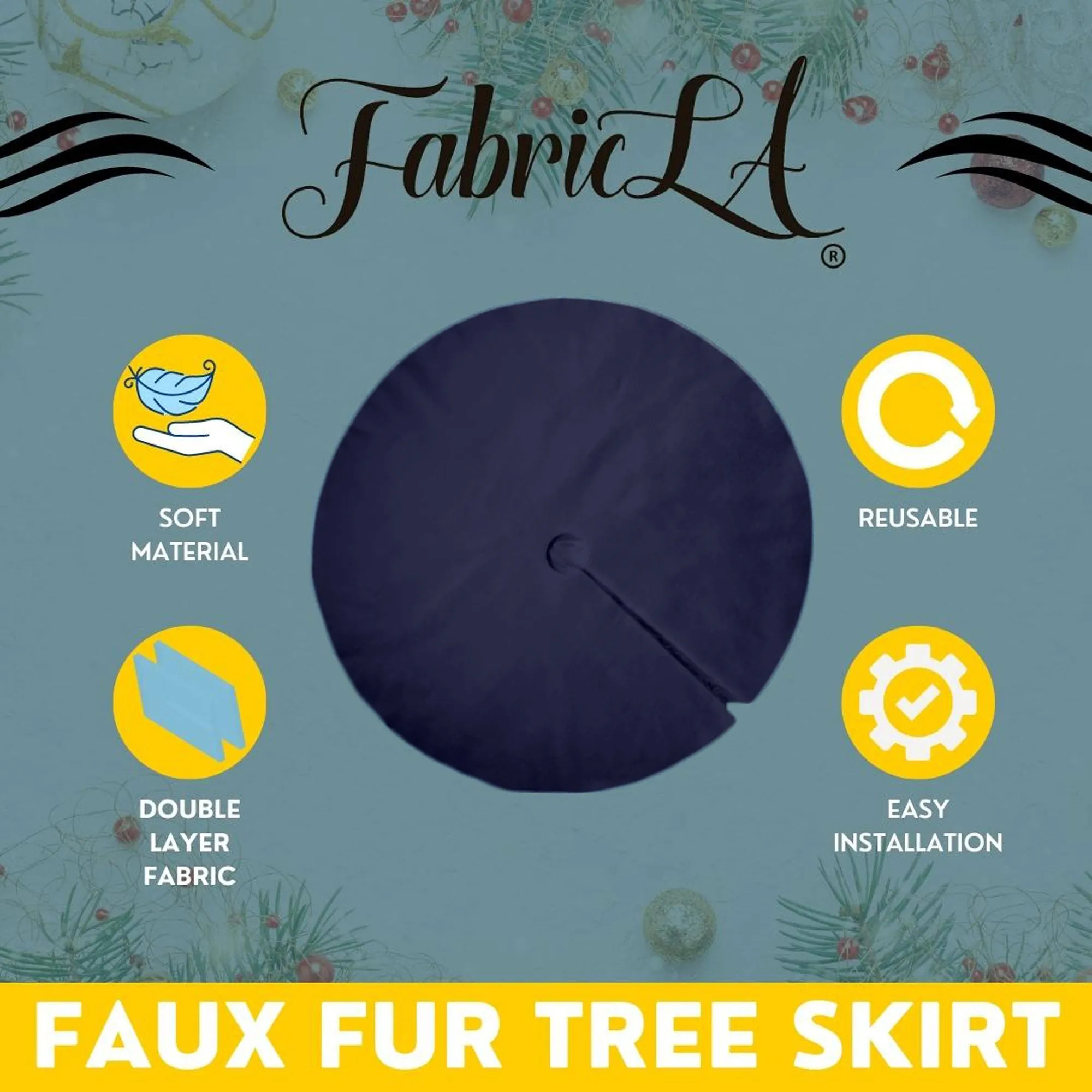 Premium Faux Fur Christmas Tree Skirt - 60 Inch | Luxurious Holiday Decorations