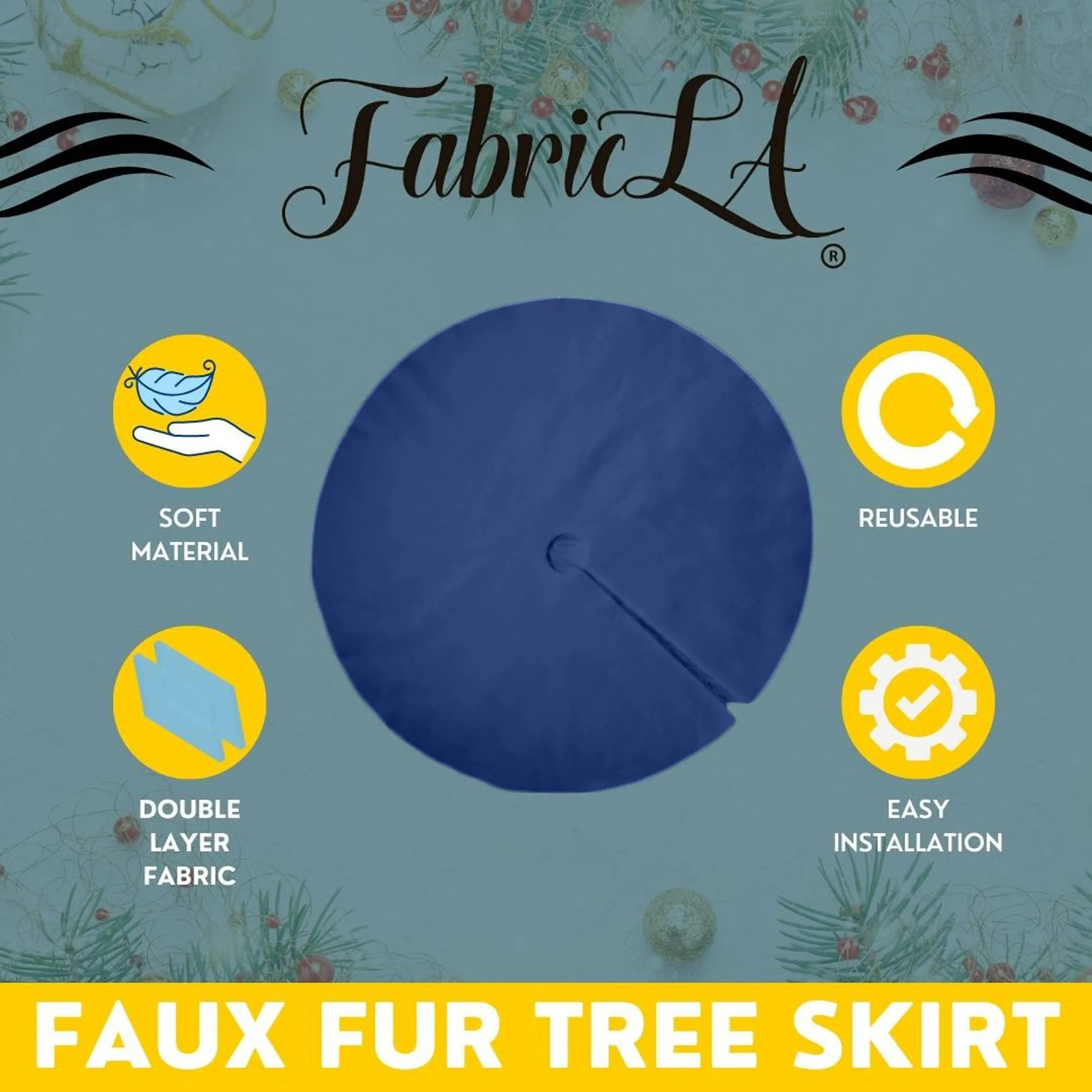 Premium Faux Fur Christmas Tree Skirt - 60 Inch | Luxurious Holiday Decorations