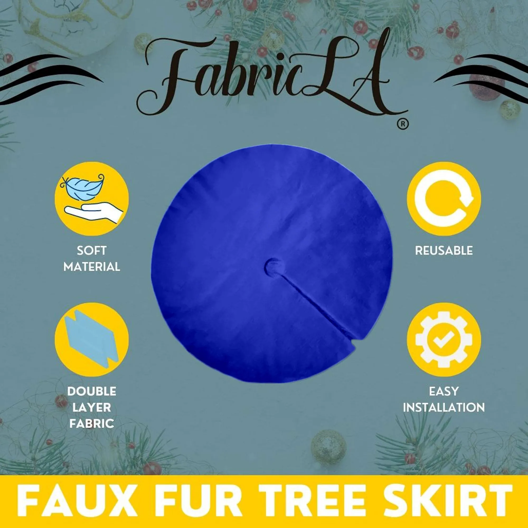 Premium Faux Fur Christmas Tree Skirt - 60 Inch | Luxurious Holiday Decorations