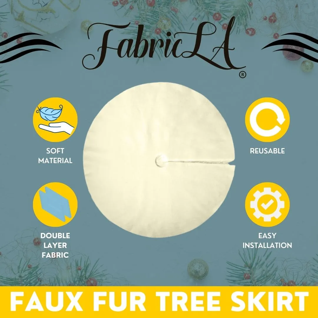 Premium Faux Fur Christmas Tree Skirt - 60 Inch | Luxurious Holiday Decorations