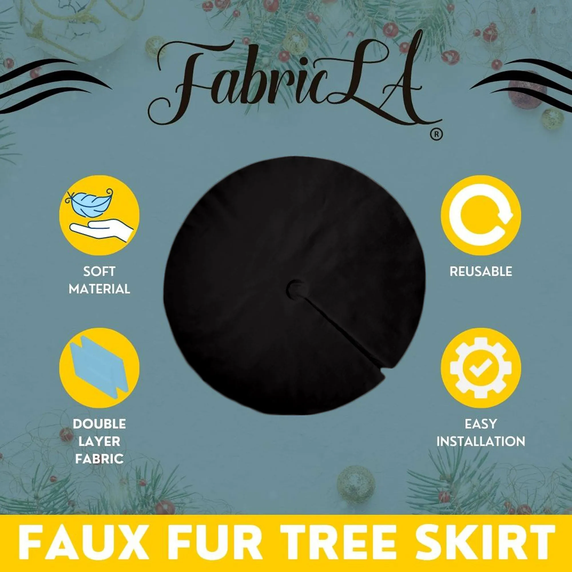 Premium Faux Fur Christmas Tree Skirt - 60 Inch | Luxurious Holiday Decorations