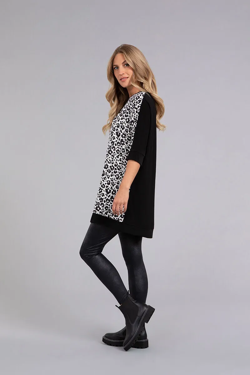 Satin Boat Neck Tunic | Animal Floral