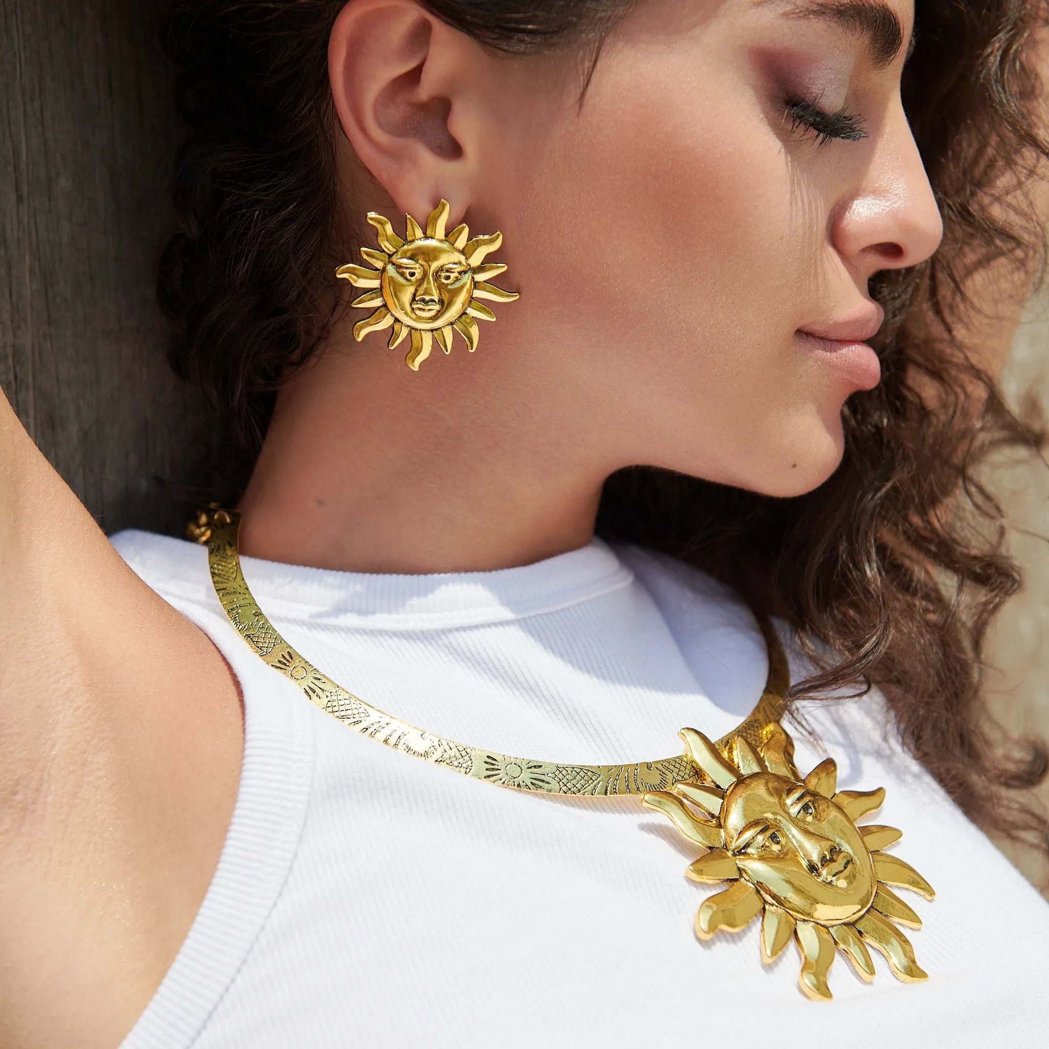 Sol Brass Earrings