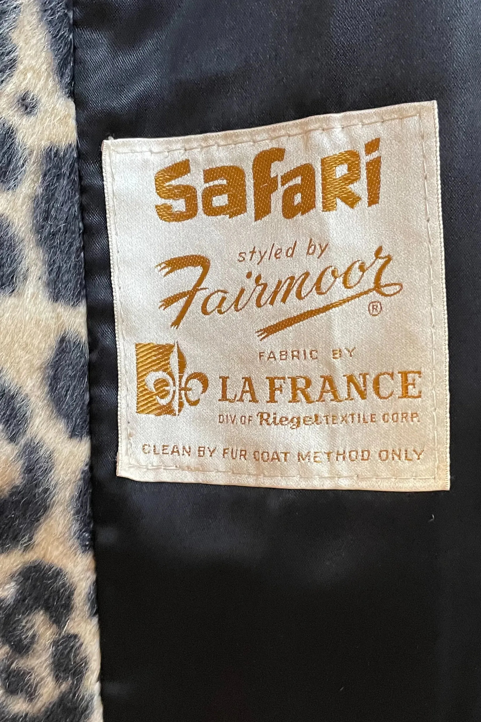 SOLD Safari/Fairmoor/LaFrance Vintage 60s Faux Fur Leopard/Jaguar Coat, Double Breasted Belted Coat L/XL