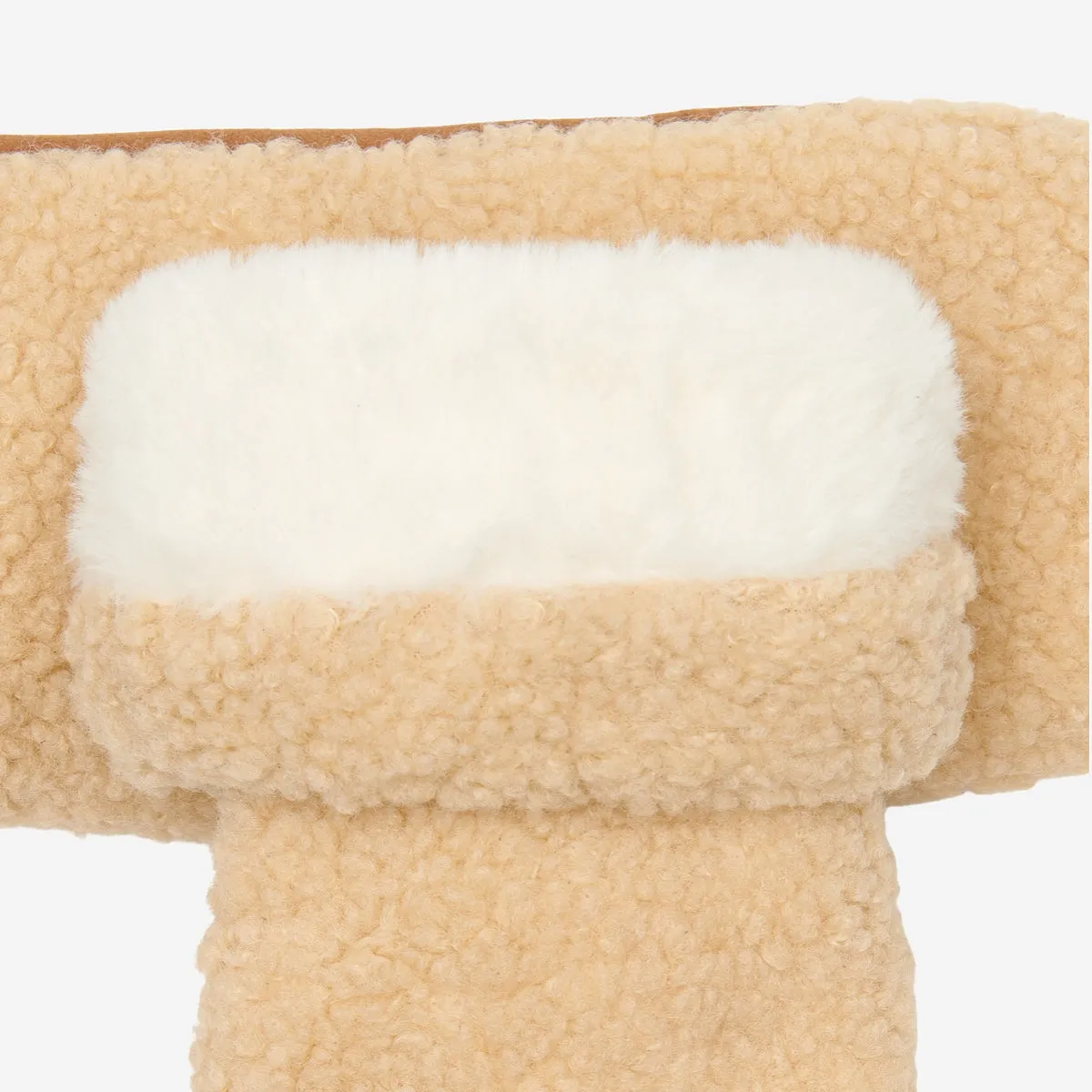 Sophia (beige) - suede teddy mittens with warm faux fur lining