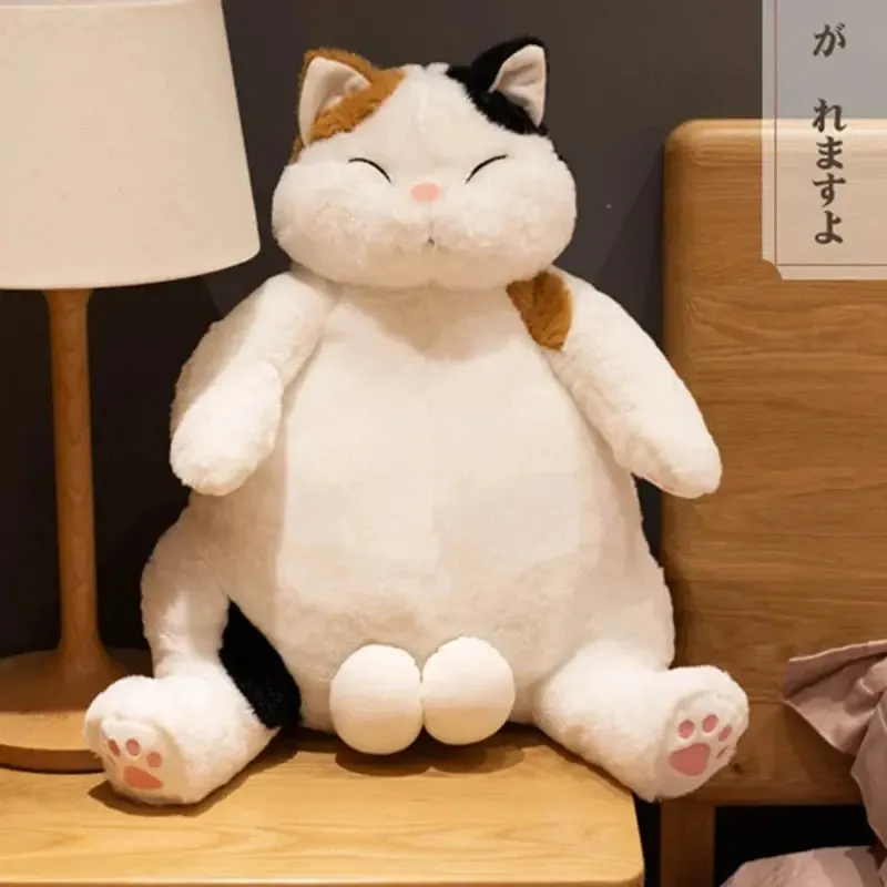 Swag Trick Big Balls Flower Cat Plush Toy | Stuffed Japan Anime Figure Doll | Lazy Fat Big Belly Cats Plushie | Gift for Boyfriend