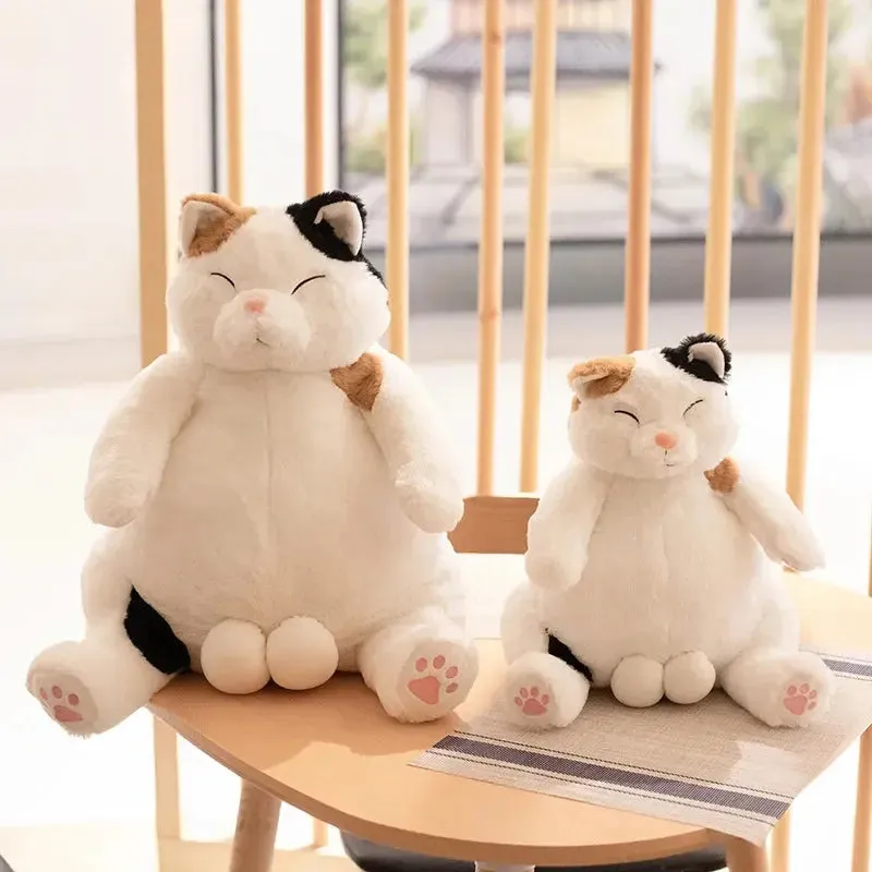 Swag Trick Big Balls Flower Cat Plush Toy | Stuffed Japan Anime Figure Doll | Lazy Fat Big Belly Cats Plushie | Gift for Boyfriend