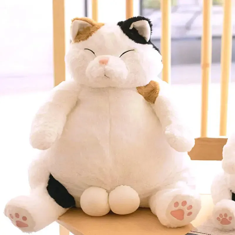 Swag Trick Big Balls Flower Cat Plush Toy | Stuffed Japan Anime Figure Doll | Lazy Fat Big Belly Cats Plushie | Gift for Boyfriend