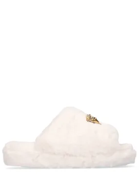 Versace   Faux fur slippers 