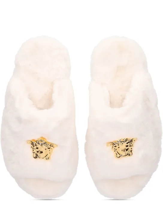 Versace   Faux fur slippers 