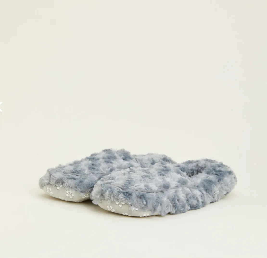 Warmies Microwavable Lavender Scented Weighted Curly Slippers – Gray