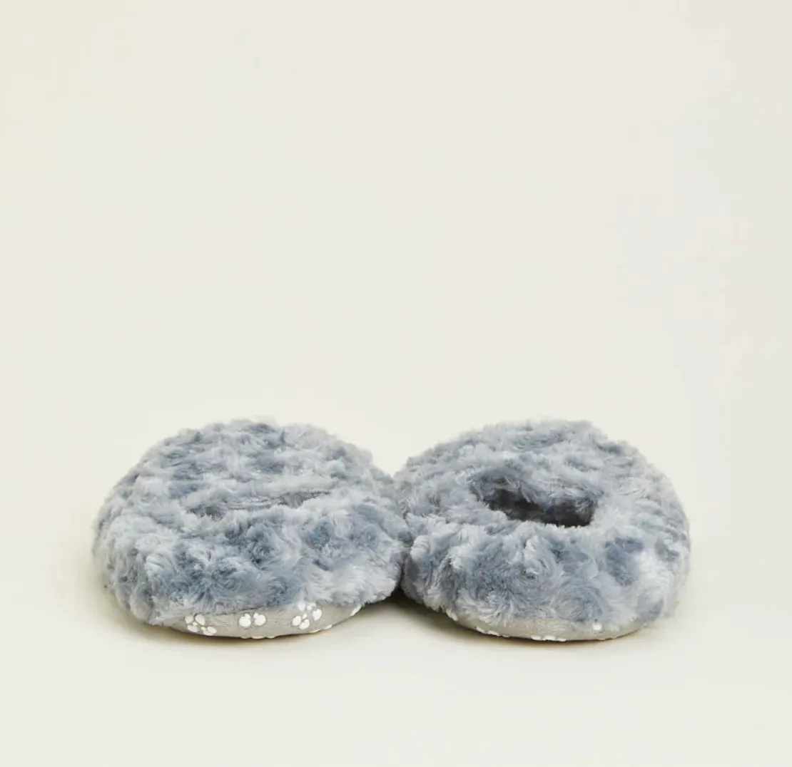 Warmies Microwavable Lavender Scented Weighted Curly Slippers – Gray