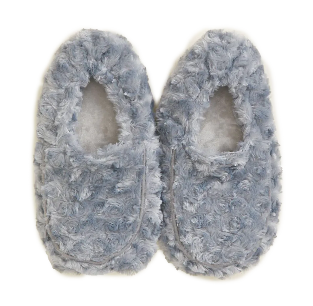 Warmies Microwavable Lavender Scented Weighted Curly Slippers – Gray