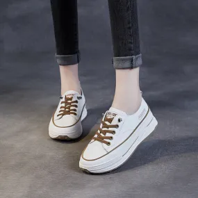 Women Fashion Leather Thick Soled Skate Casual Shoes