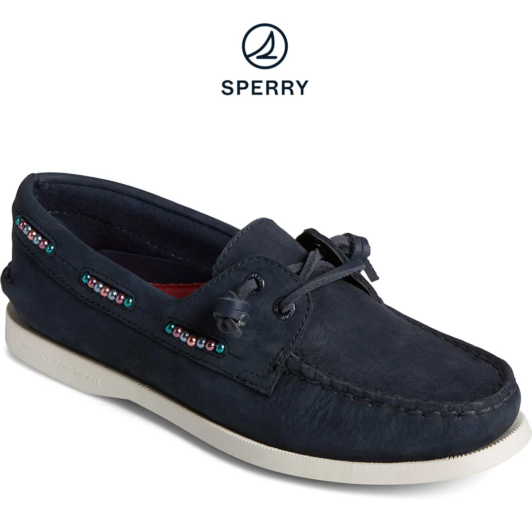 Women's Authentic Original™ 2-Eye Leather Boat Shoe Navy (STS88371)